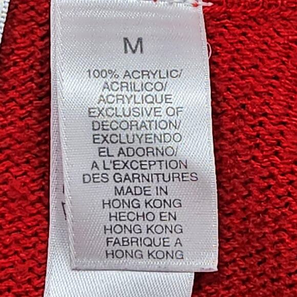 Emma James Sweater Womens Medium Red Zip Cardigan Reindeer Christmas Holiday - Picture 12 of 14